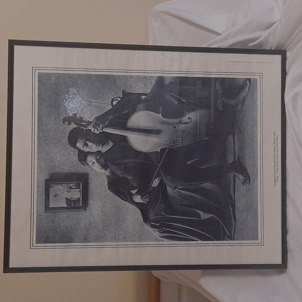 Music Art by Gordon Parks w/Black Lacquer Frame - New